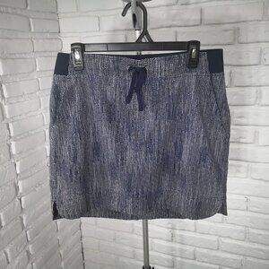 Athleta Navy & White Ladies Size 10 Elastic & Tie Waist Skorts